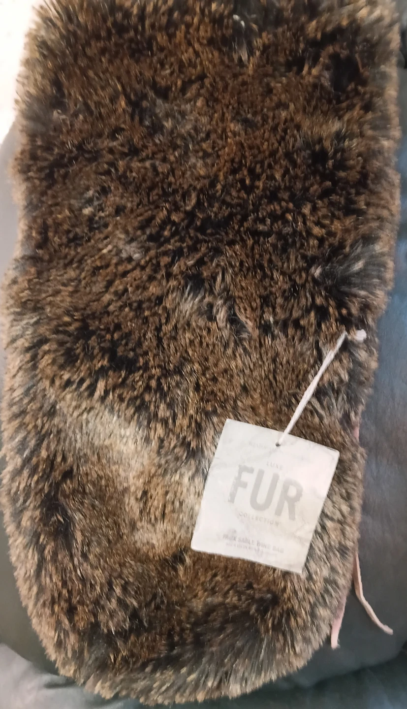 Luxe Fur Collection Faux Sable wine Bag