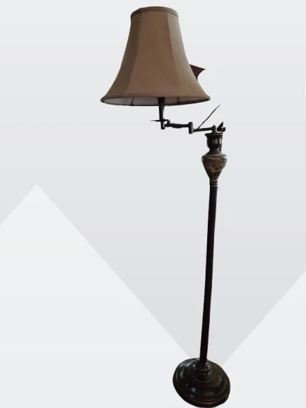 Adjustable Floor Lamp with Tan Shade