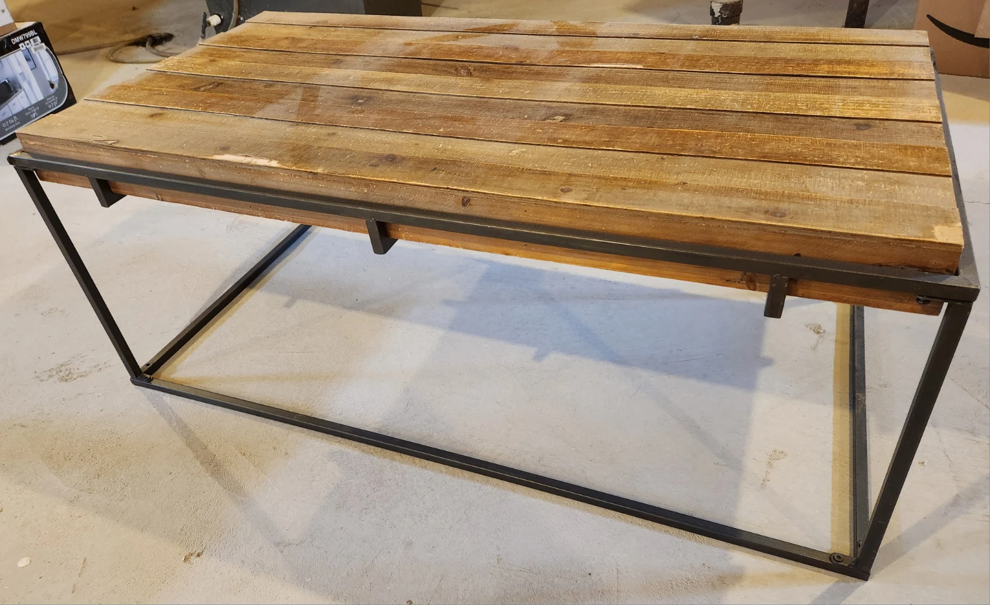 Rustic Wood and Metal Coffee Table - photo 4
