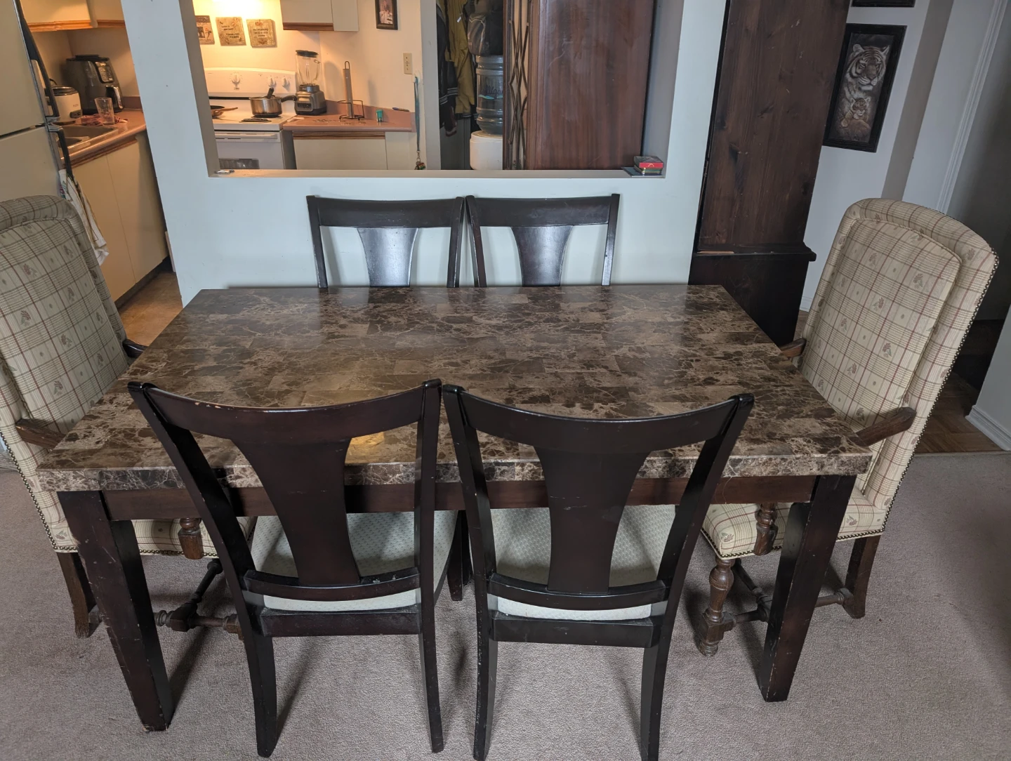 Marble Top Dining Table