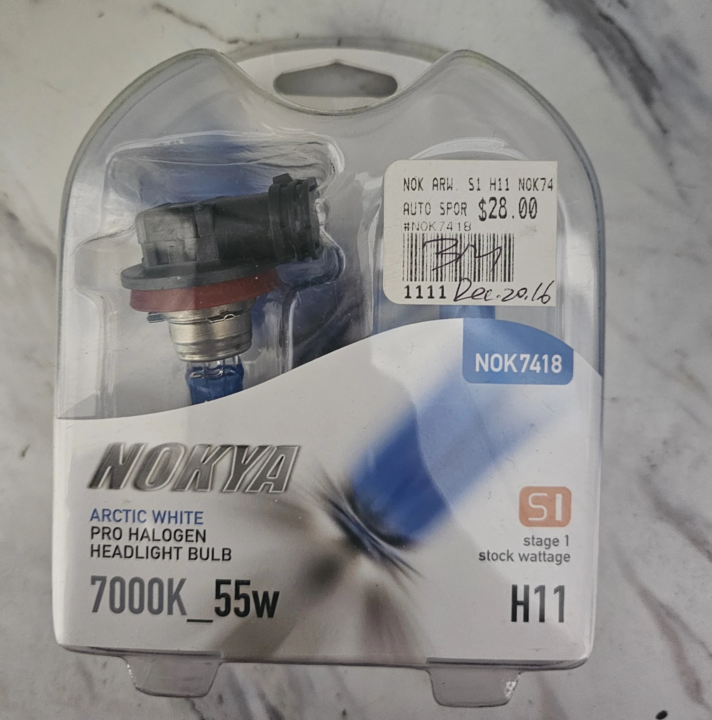 Nokya Arctic White Pro Halogen Headlight Bulb H11 55W 7000K