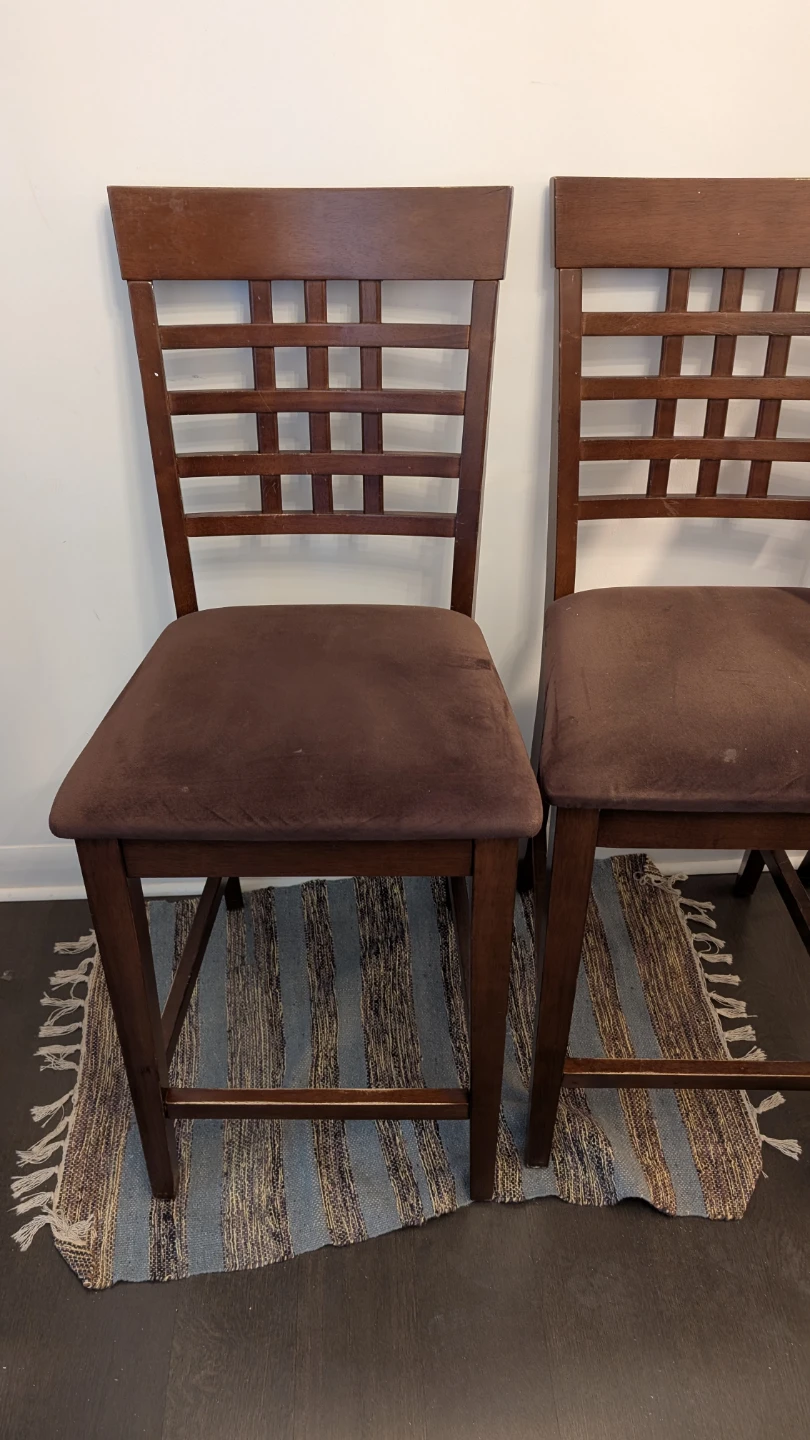 Set of 4 Wooden Counter Height Stools - photo 2