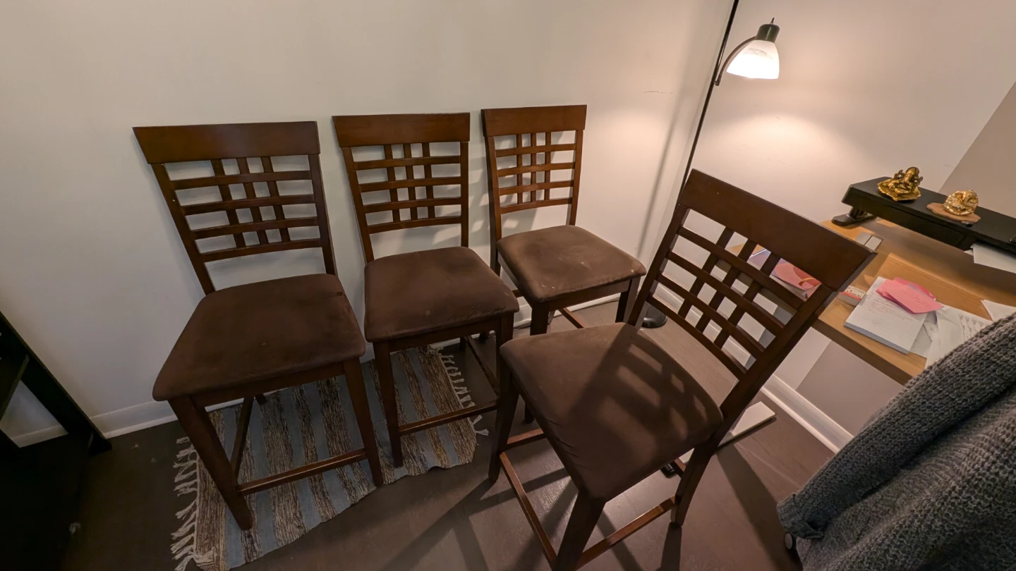 Set of 4 Wooden Counter Height Stools - photo 3