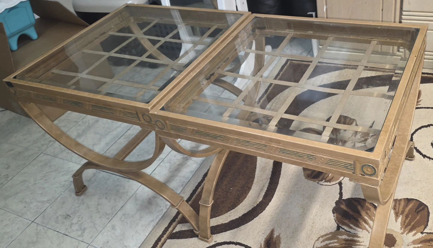 Modern Glass Top Side Tables - Set of 2 - Glass Top Coffee Table - photo 3