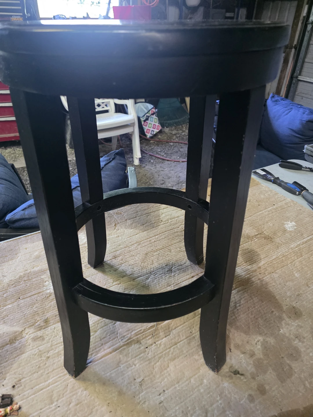 Black Wooden Bar Stool - photo 4