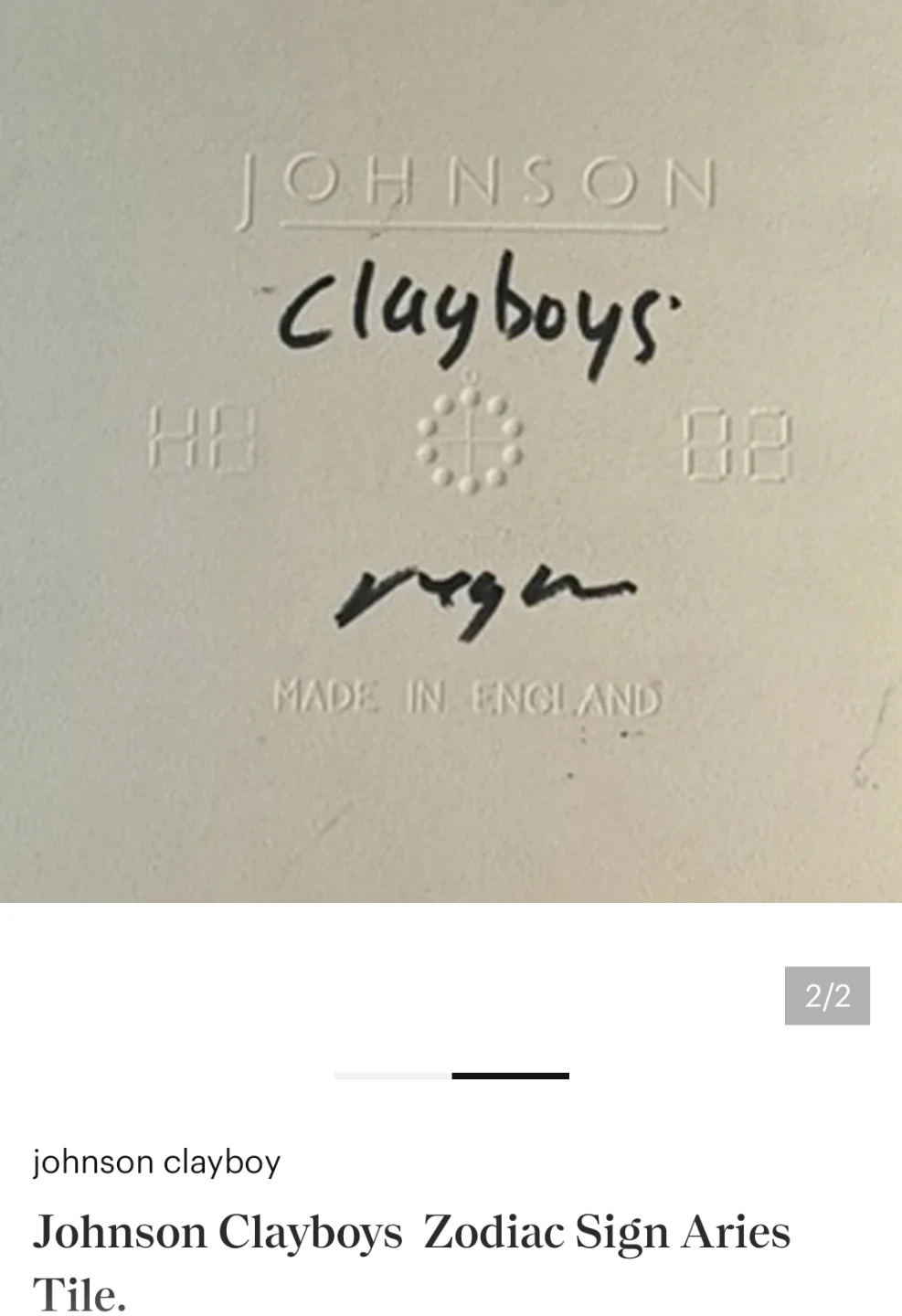 Johnson Clayboys Zodiac Sign Aries Tile - photo 2
