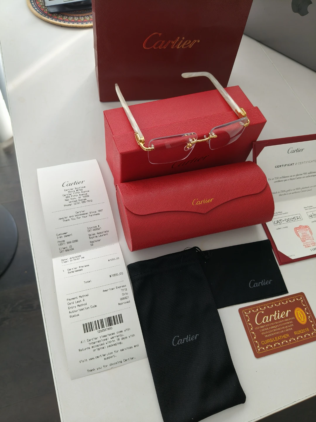 Cartier Rimless Eyeglasses with Gold Detailing - photo 4