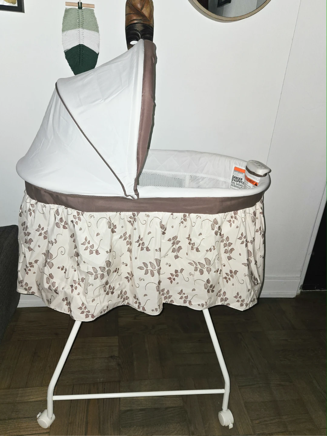 Baby Bassinet with Canopy and Bedding