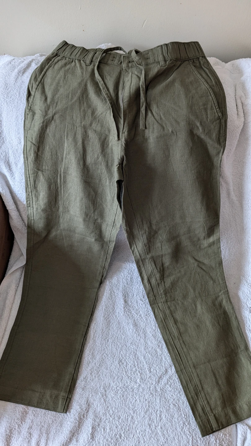 Olive Green Drawstring Pants - Size Medium - photo 2