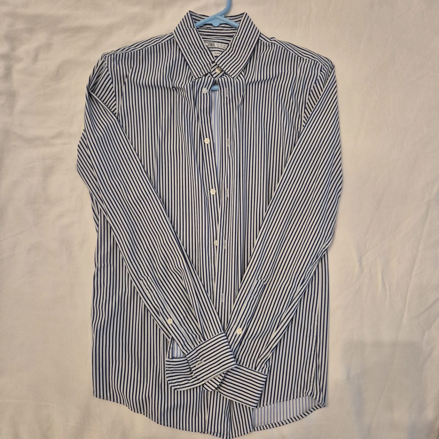 Zara Striped Slim Fit Dress Shirt Size S