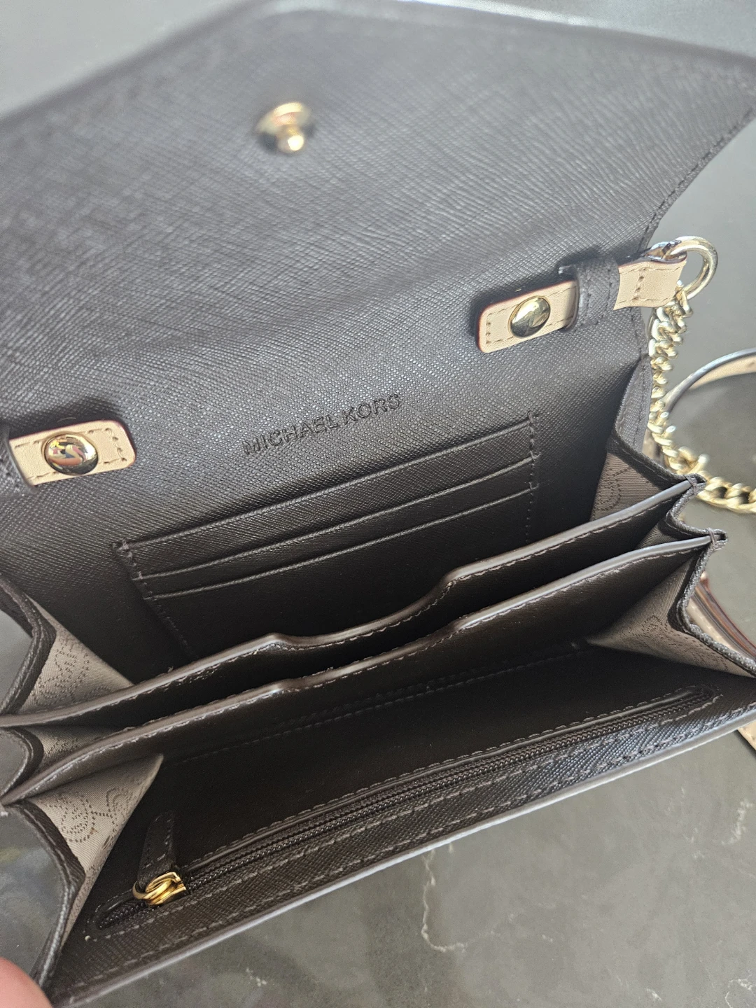 Michael Kors Brown Monogram Wallet Bag with Strap - photo 4