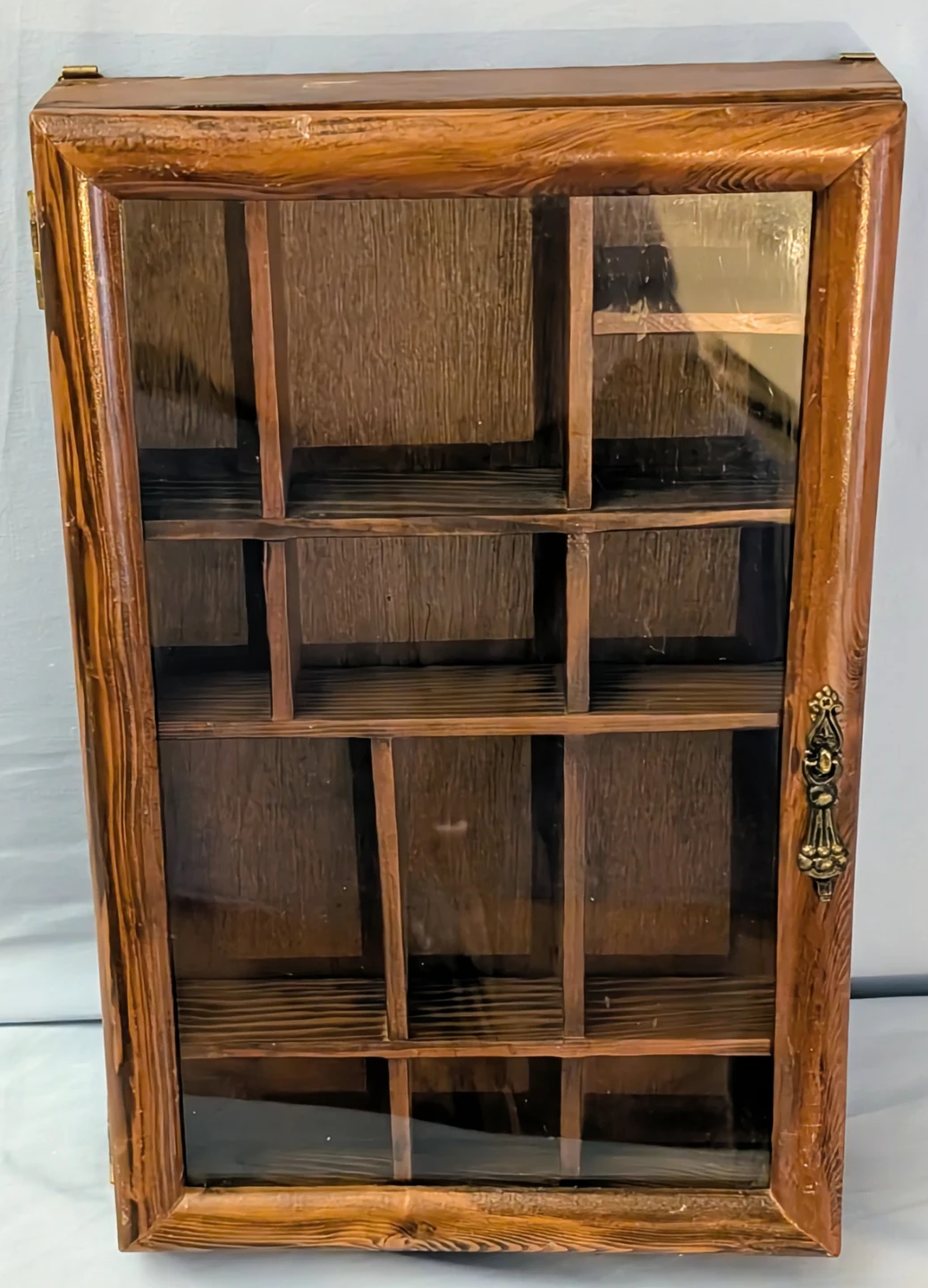Vintage Wooden Display Cabinet with Glass Door