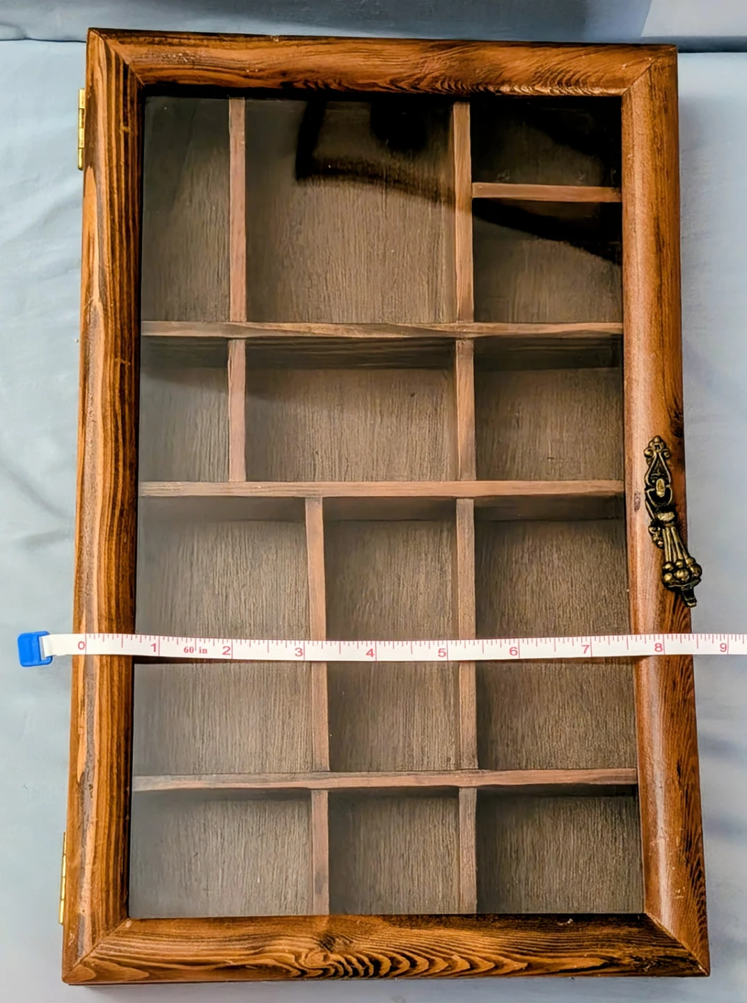 Vintage Wooden Display Cabinet with Glass Door - photo 4