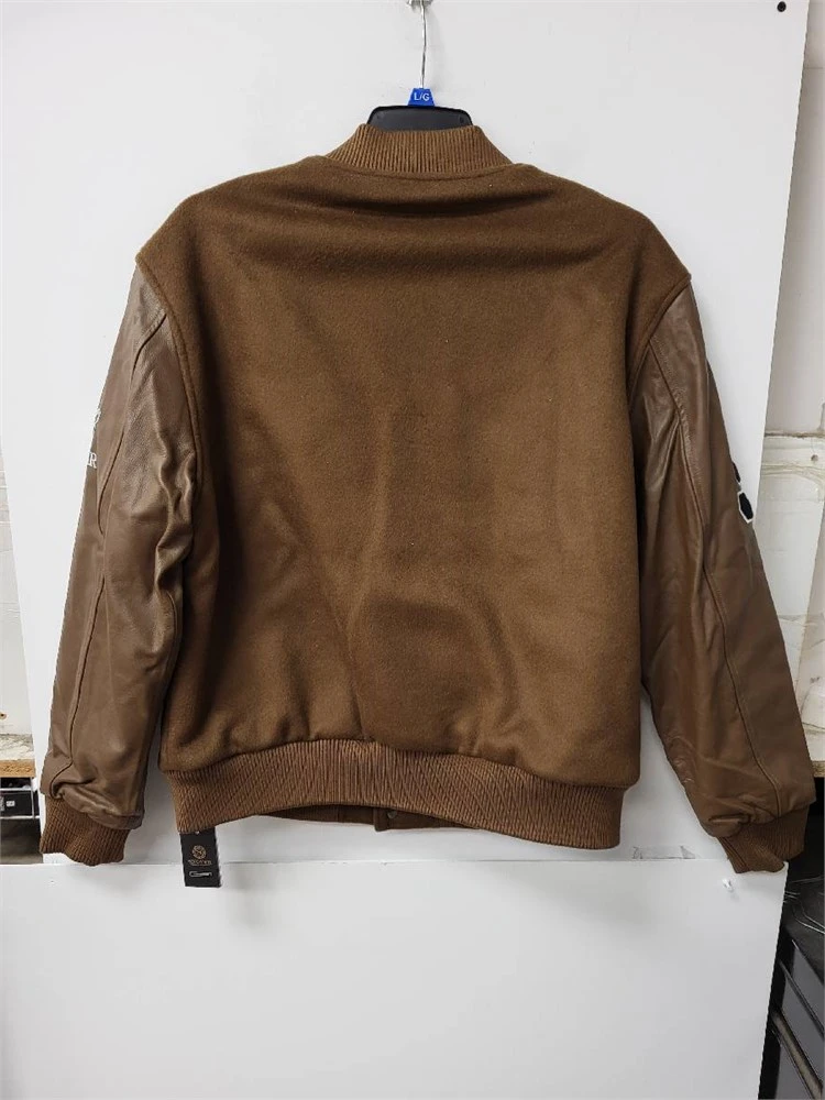 SNOVER Varsity Jacket Brown Leather Sleeves - photo 2