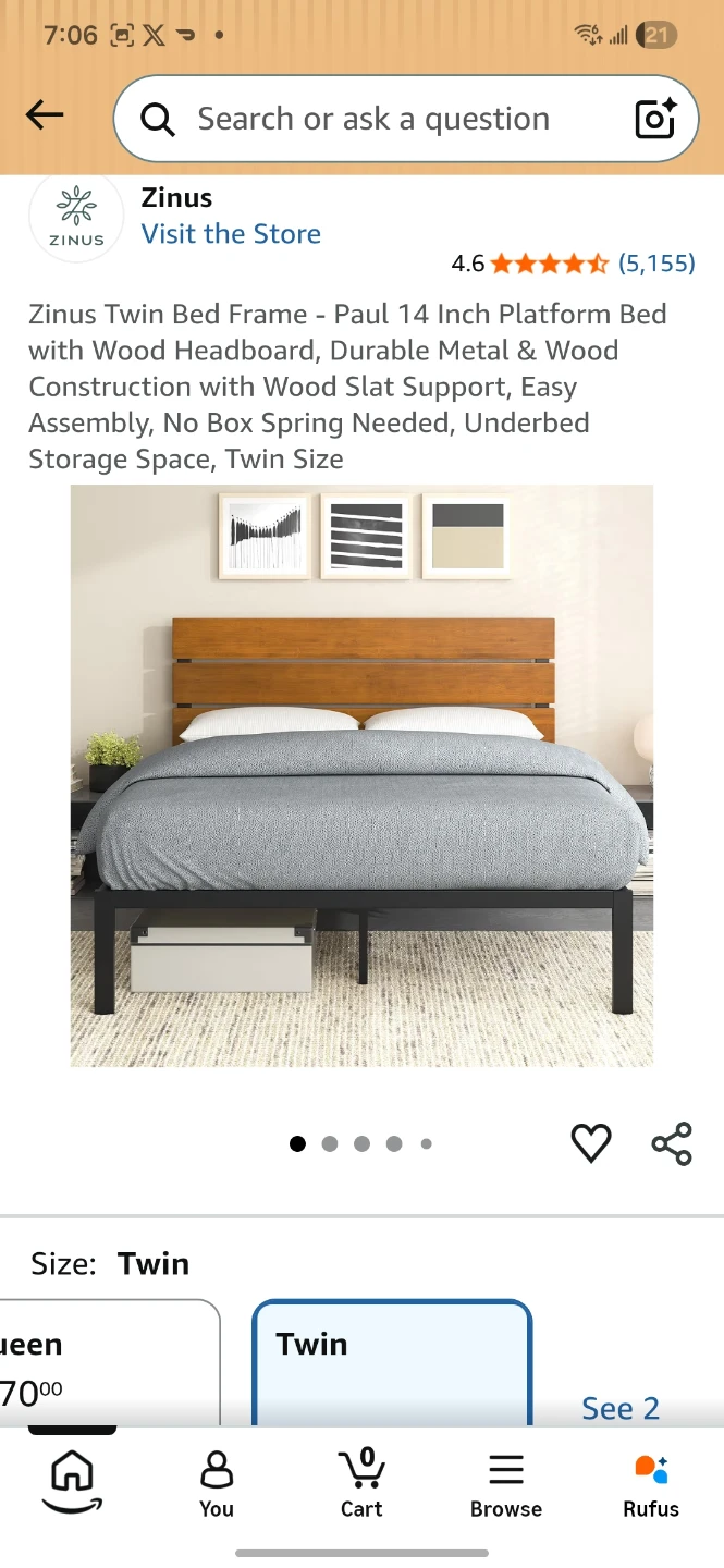 Zinus Twin Bed Frame