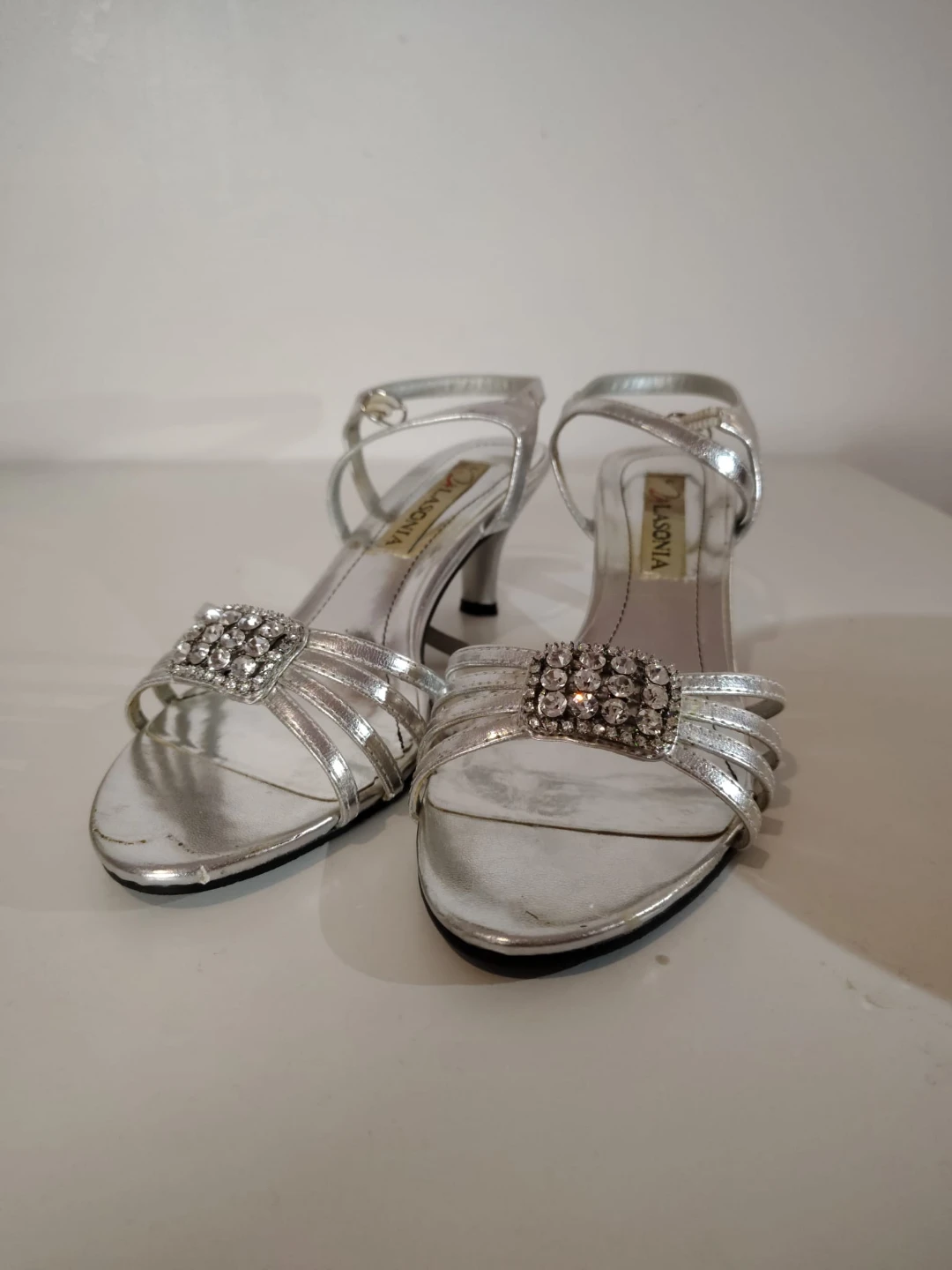 LASONIA Silver Embellished Heeled Sandals - photo 2