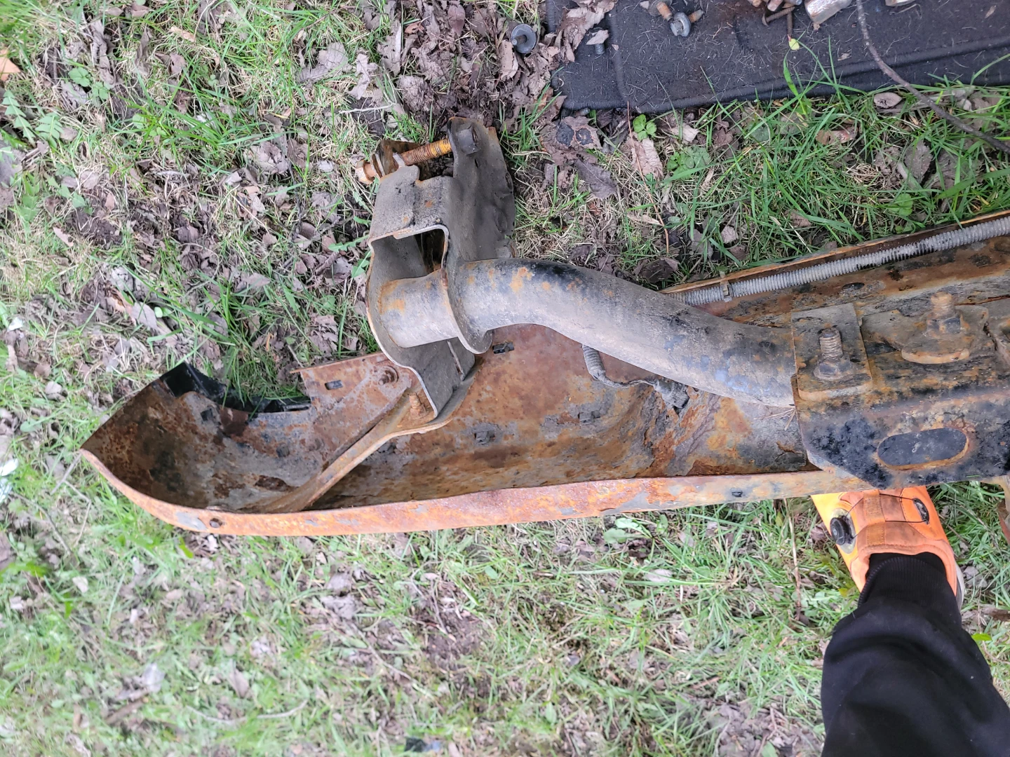 Rusty Truck Bumper with Hitch Receiver off a dodge dakota - photo 3
