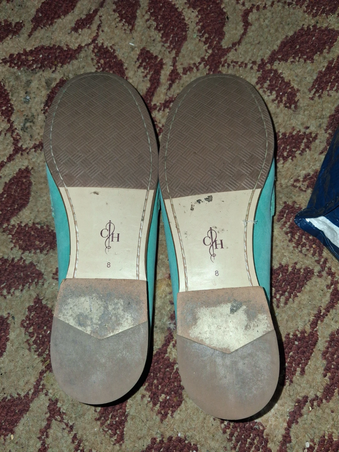 Cole Haan Turquoise Suede Loafers Size 8 - photo 2