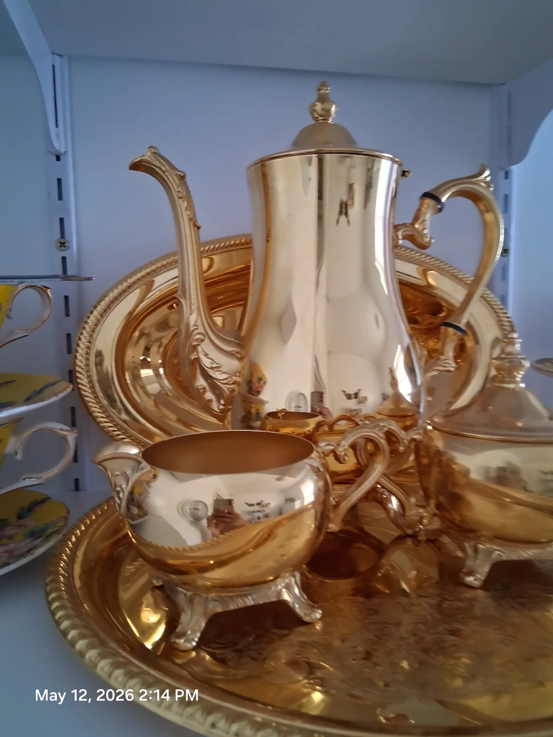 6- piece Gold Coffee or Tea Pot Set with Tray - photo 3