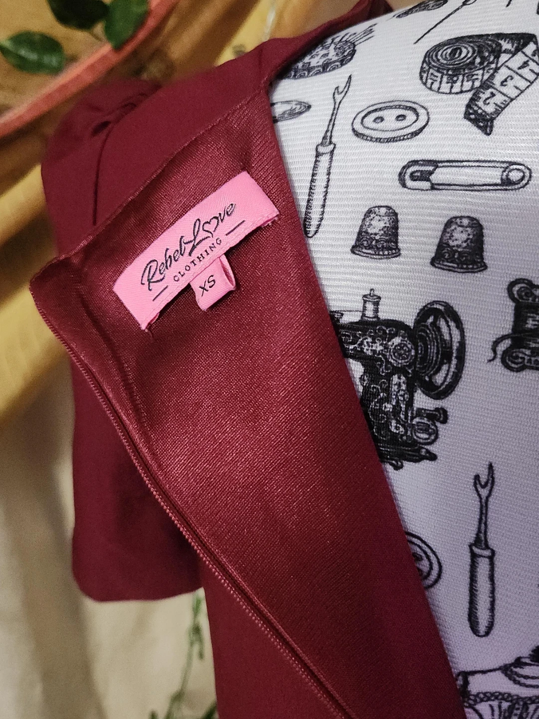 Rebel Love Clothing Burgundy Dress Size XS - photo 2