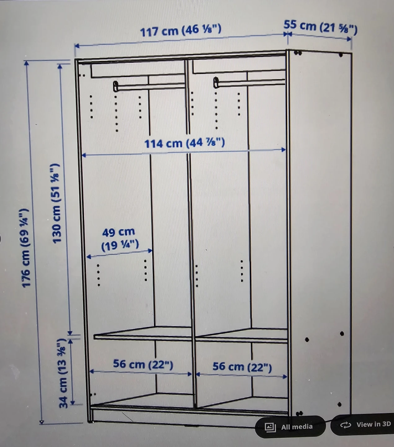 White Two-Door Sliding Wardrobe - photo 3