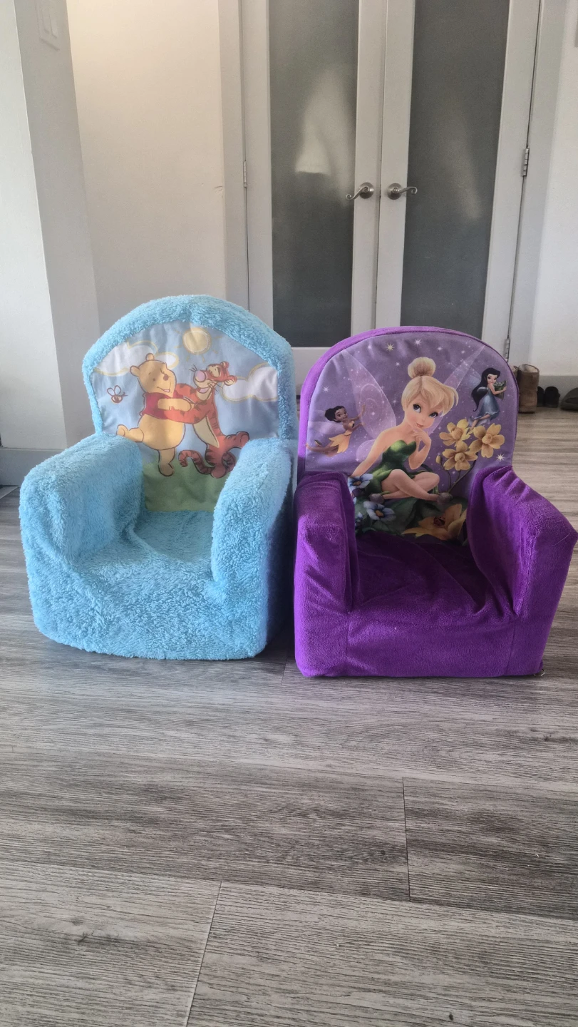 Kids Plush Armchair - Winnie the Pooh & Tinkerbell Designs