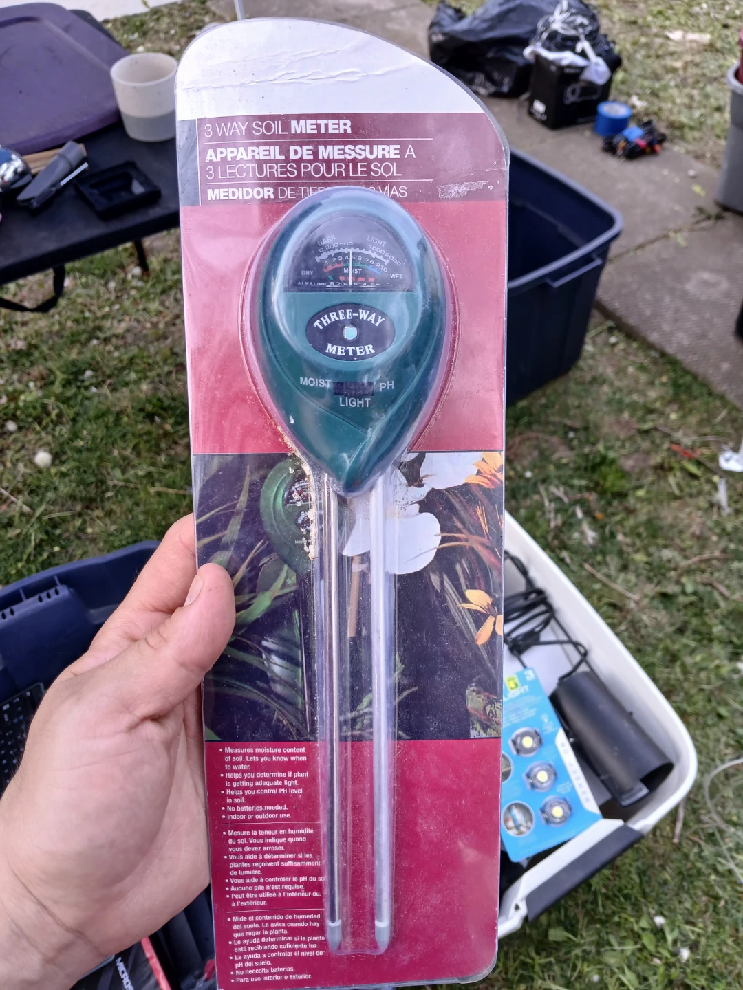3 Way Soil Meter - Moisture, Light, pH