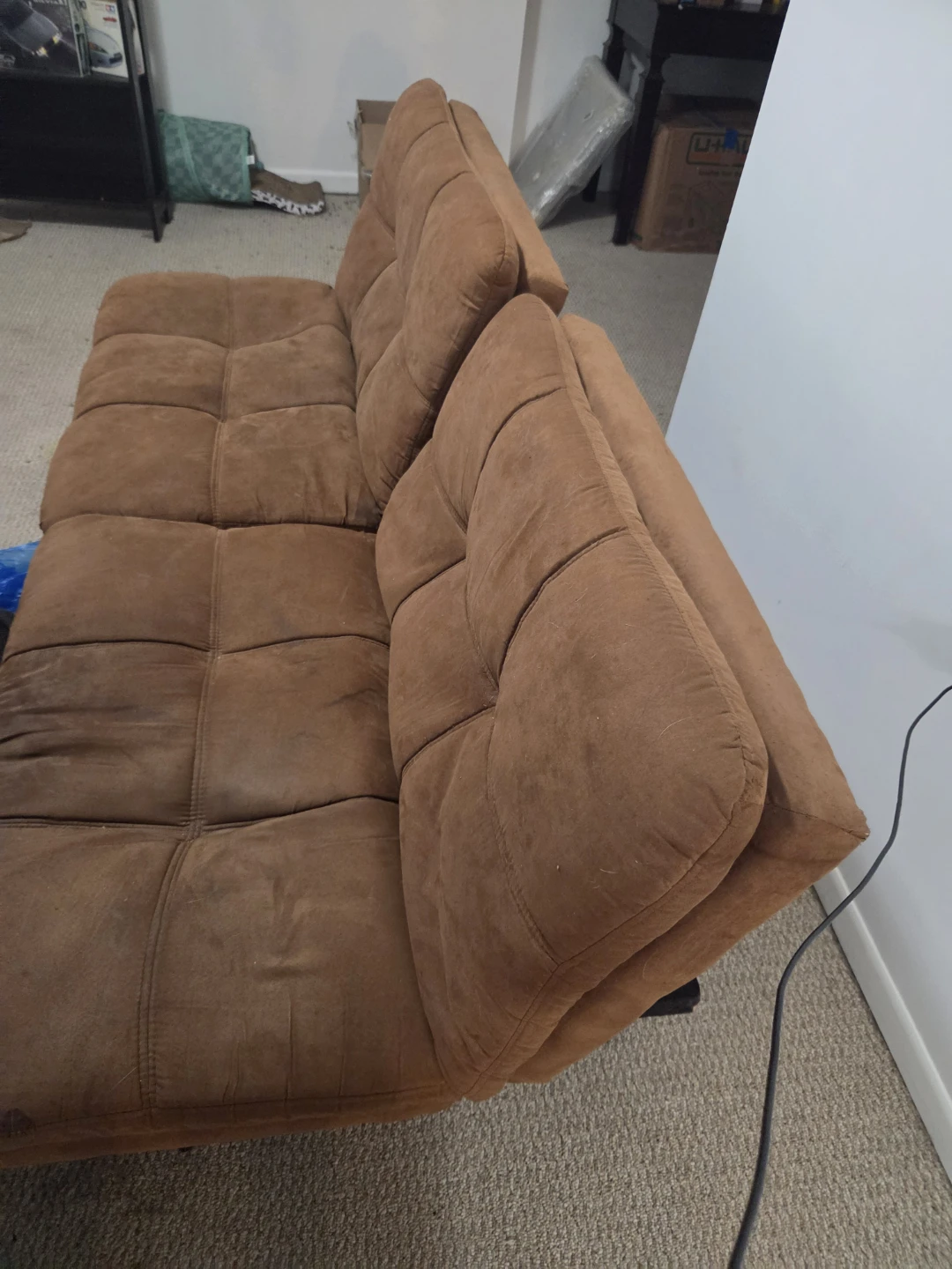 Brown Tufted Futon Sofa Bed Futon - photo 2