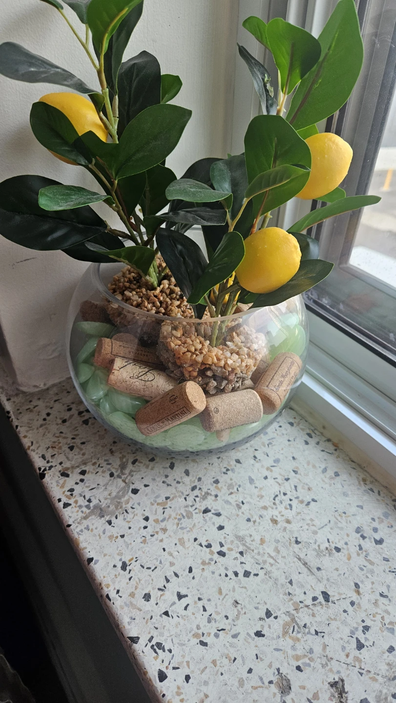 Decorative Glass Vase with Pinecones and Fairy Lights - photo 3