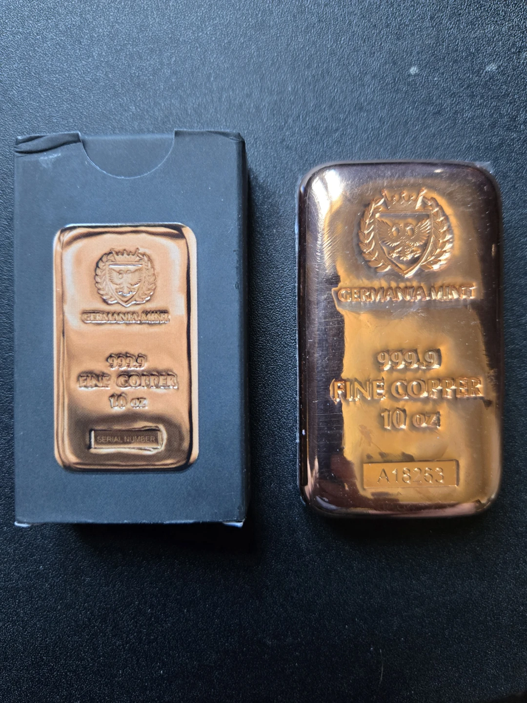 Germania Mint 10 oz 999.9 Fine Copper Bar