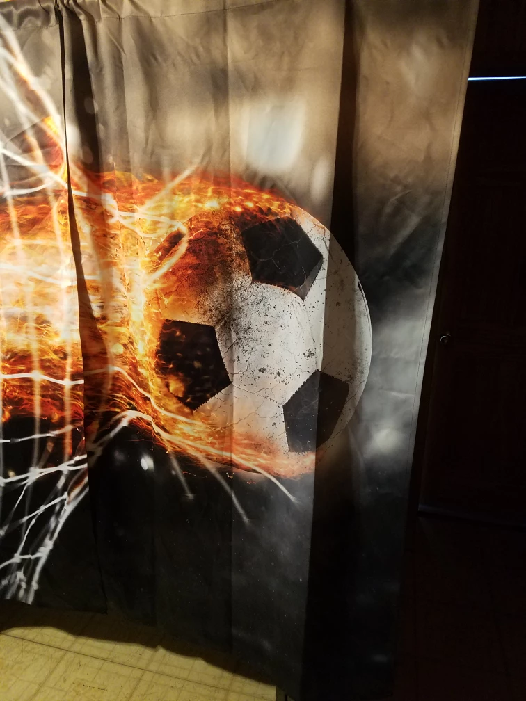 Flaming Soccer Ball Curtain - photo 3