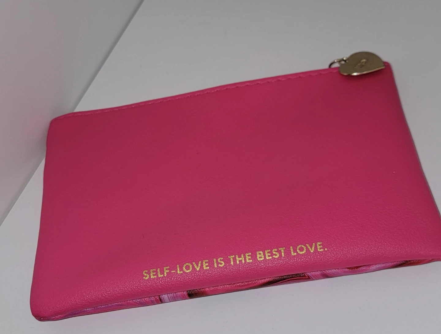 IPSY Pink Makeup Bag with "Self-Love is the Best Love" Slogan - photo 2