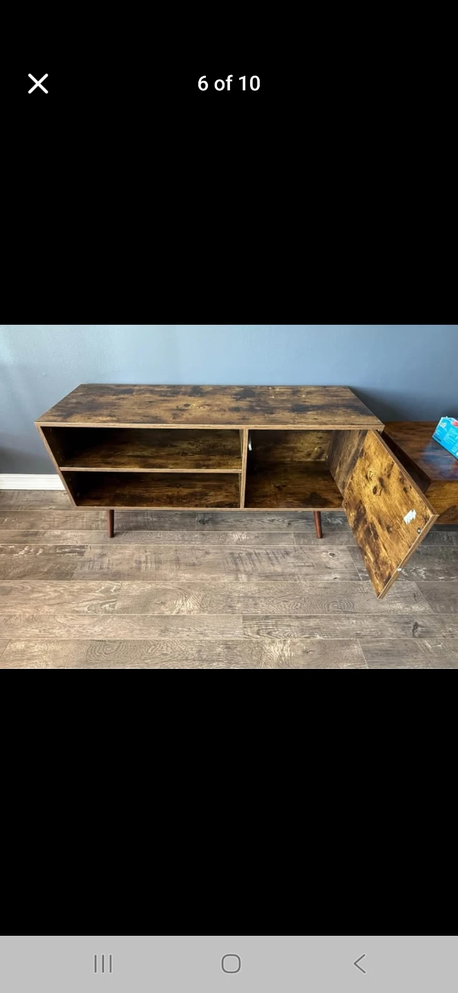 Rustic Wood TV Stand with Storage - photo 2