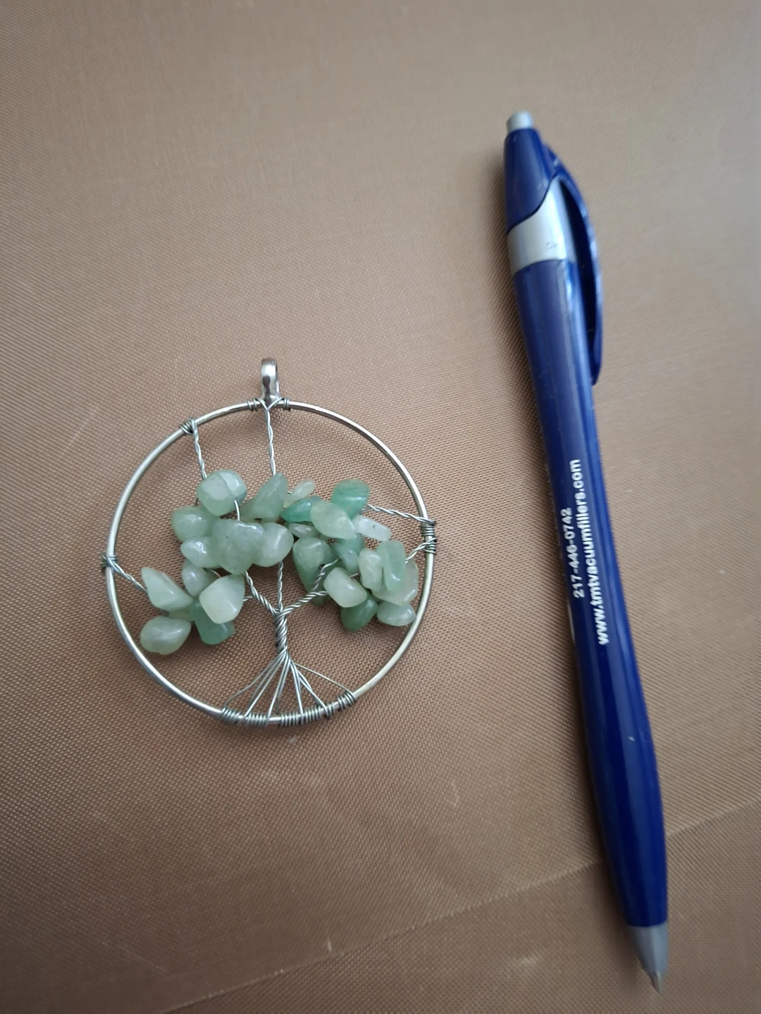 Tree of Life Pendant with Green Gemstones
