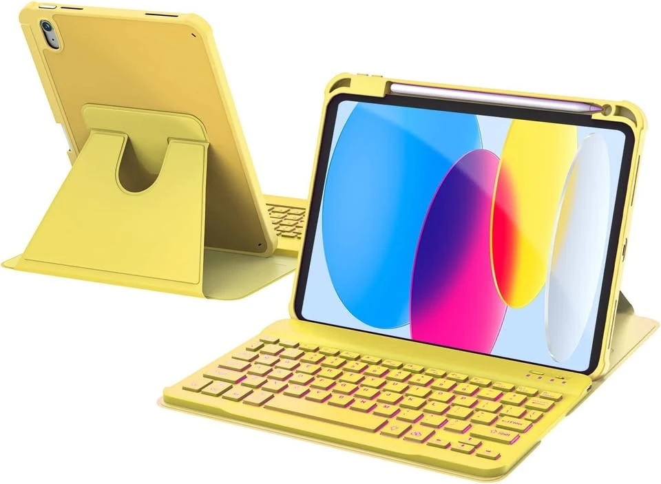 Yellow Keyboard Case for iPad 10th Gen / iPad A16 (2025)
