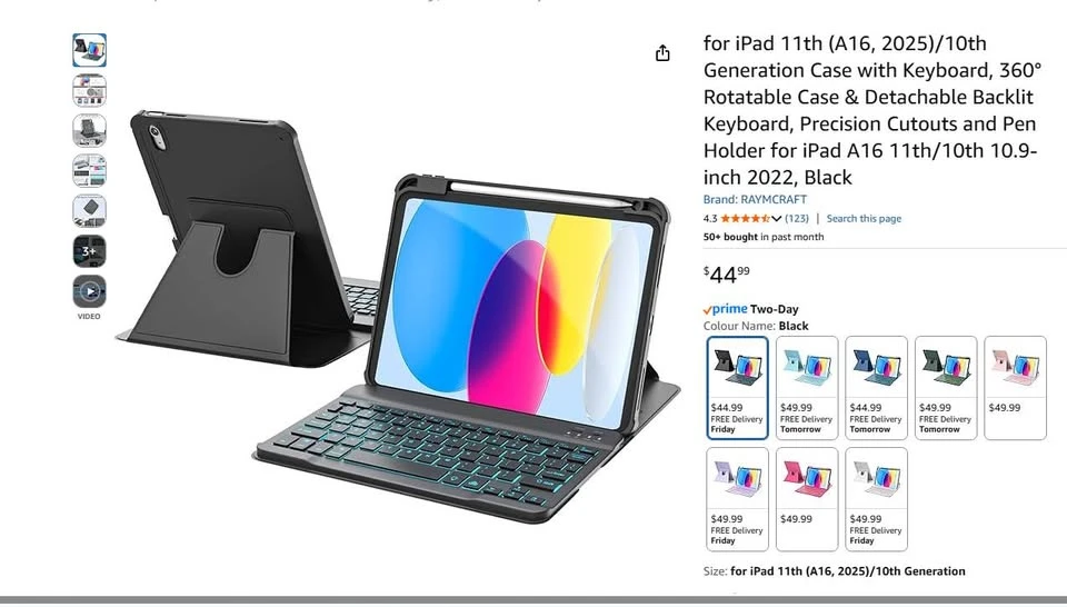 Yellow Keyboard Case for iPad 10th Gen / iPad A16 (2025) - photo 2