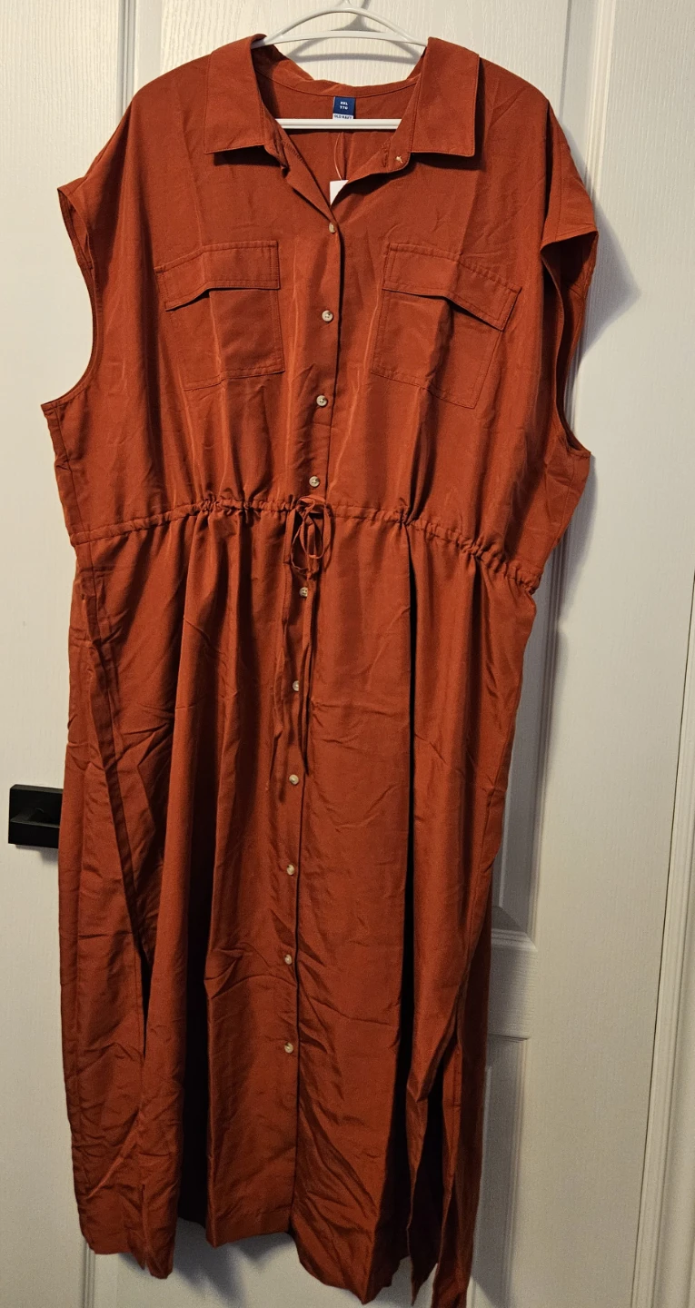 Old Navy Waist-Defined Utility Midi Shirt Dress 2XL - photo 2