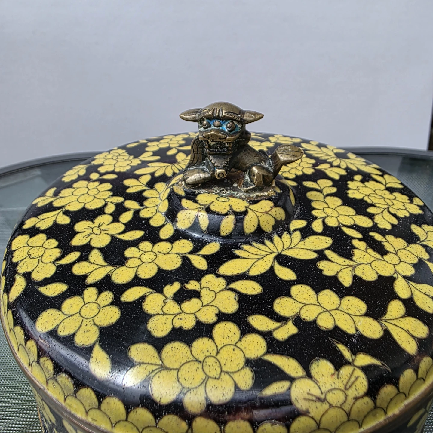 Made inChina Vintage Decorative Trinket Box with Foo Dog Handle - photo 2