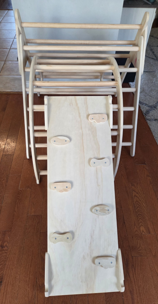 Wooden Pikler Triangle with Slide and Arch Climber - photo 3