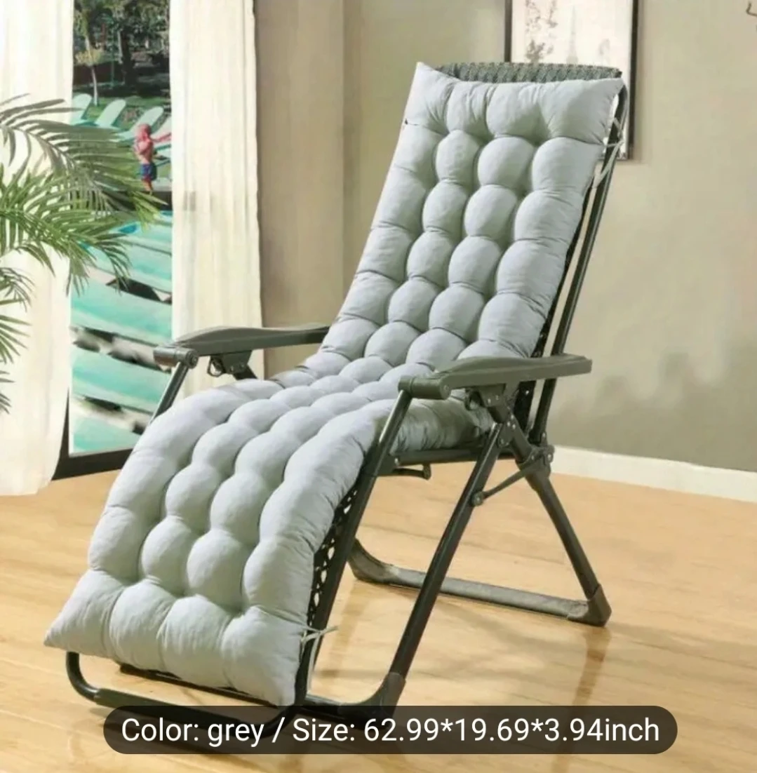 Grey Padded Lounger Cushion