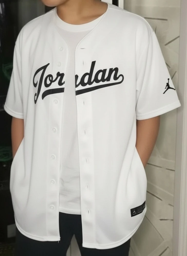 Jordan Baseball Jersey White Men's Medium