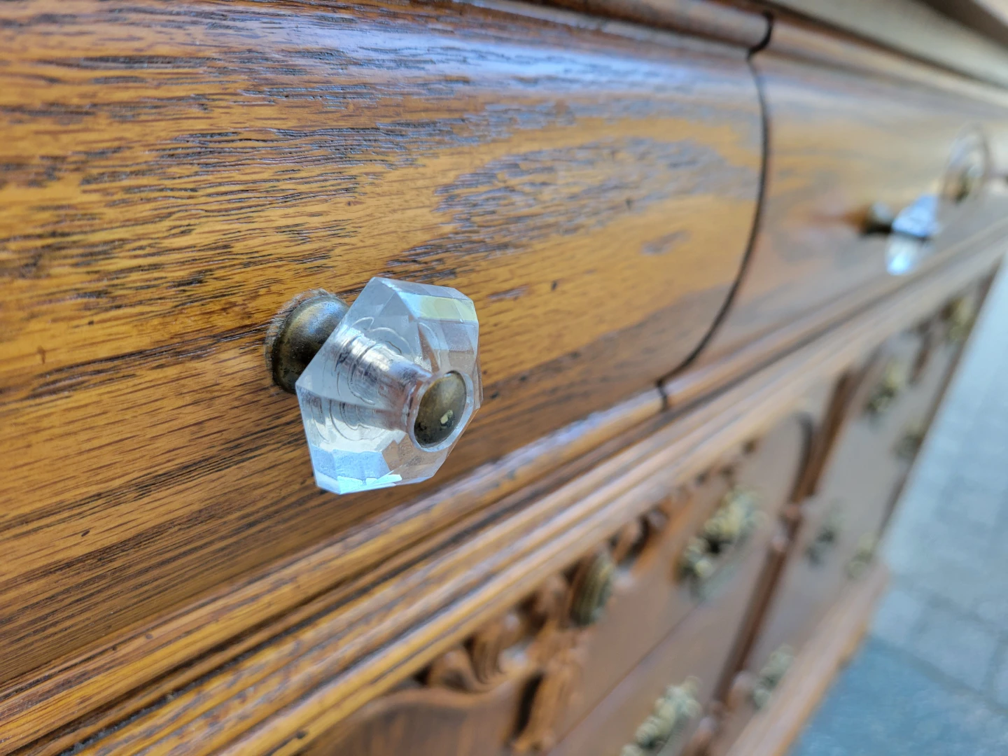 Vintage American Drew Solid Oak 9-Drawer Dresser / Sideboard - photo 4