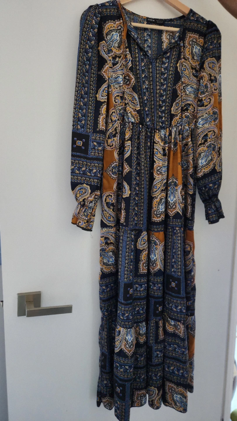 SHEIN Maxi Dress - Boho Paisley Print - Long Sleeve