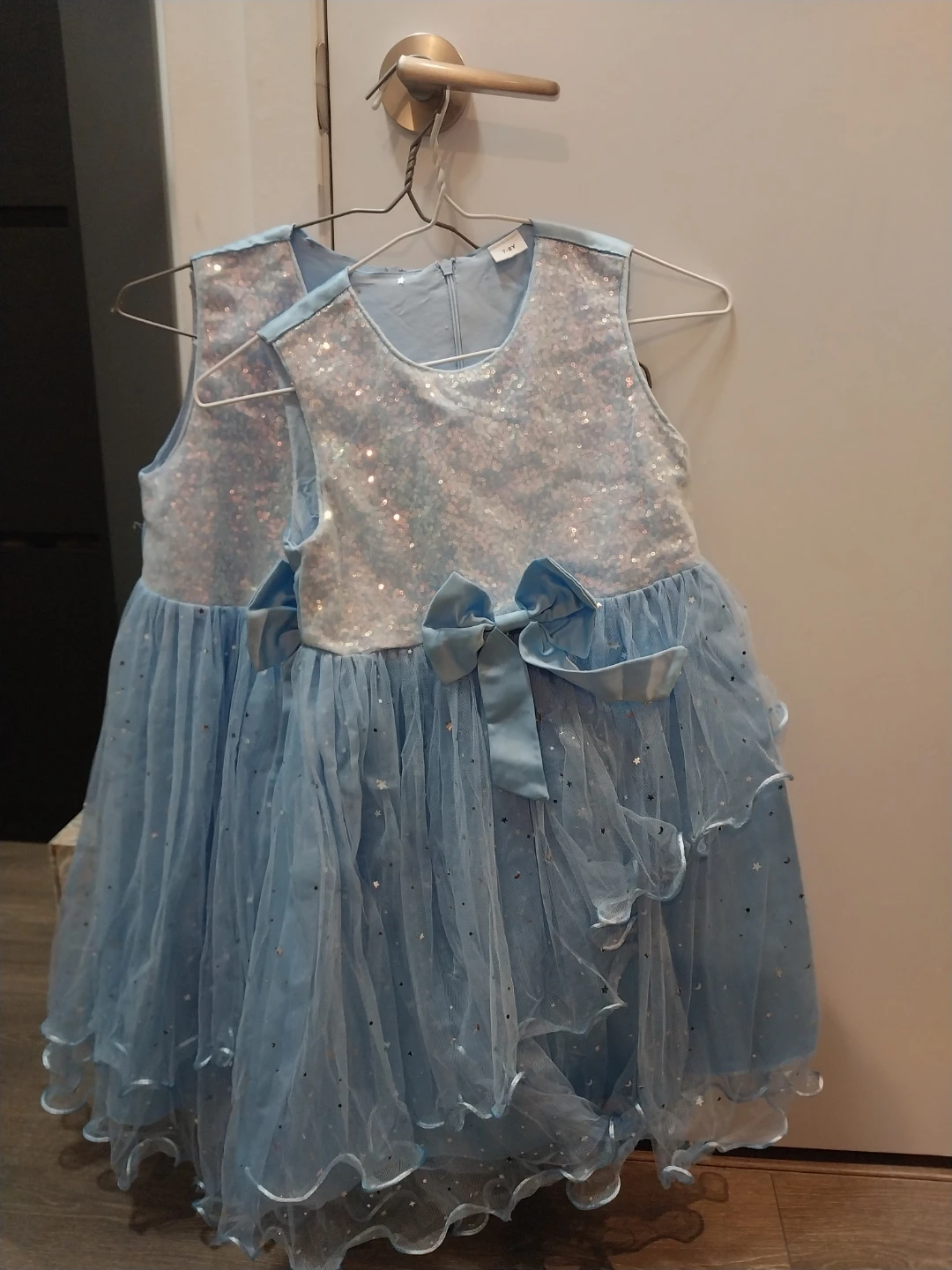 Girls Blue Sequin Party Dress