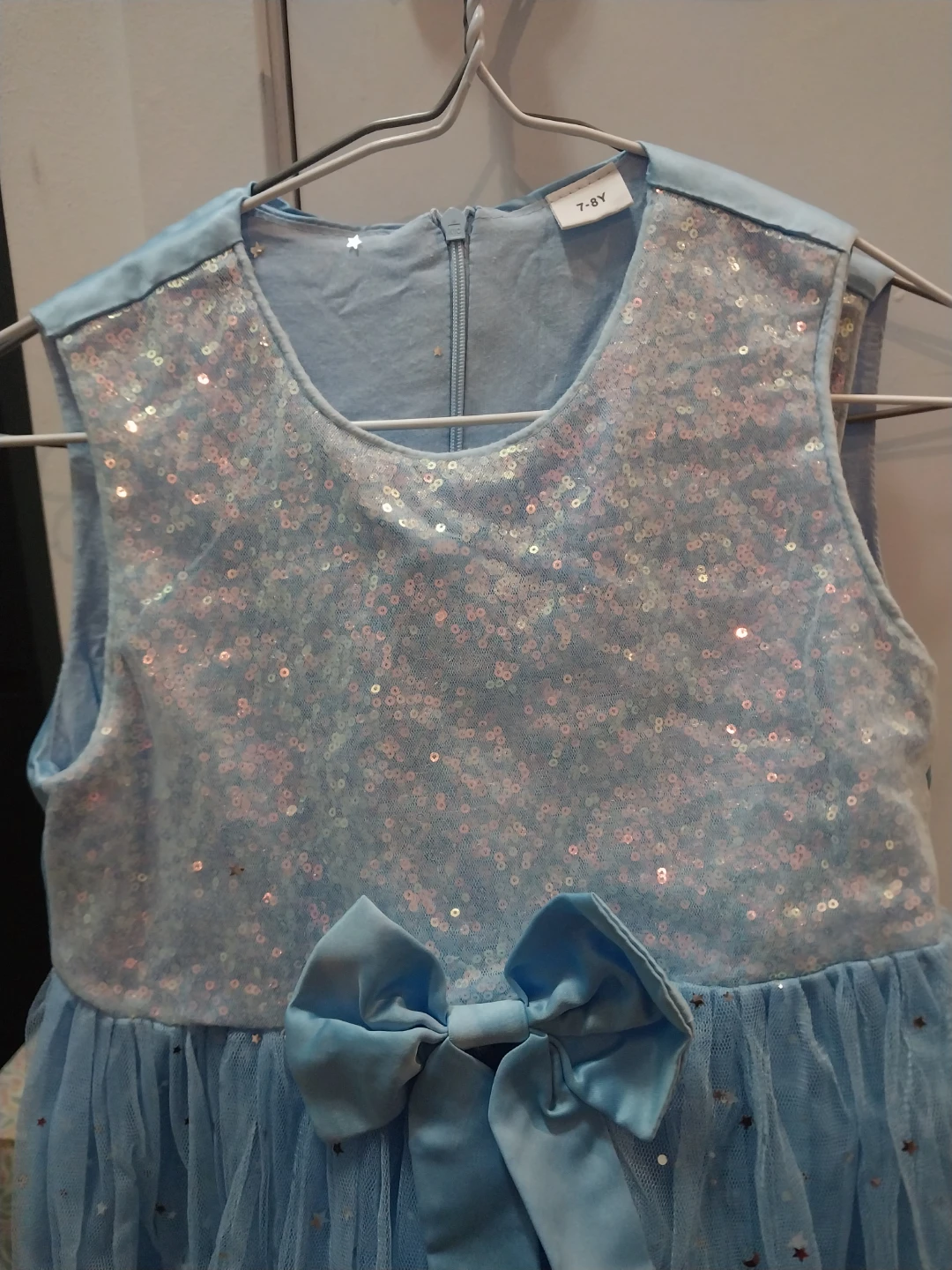 Girls Blue Sequin Party Dress - photo 2