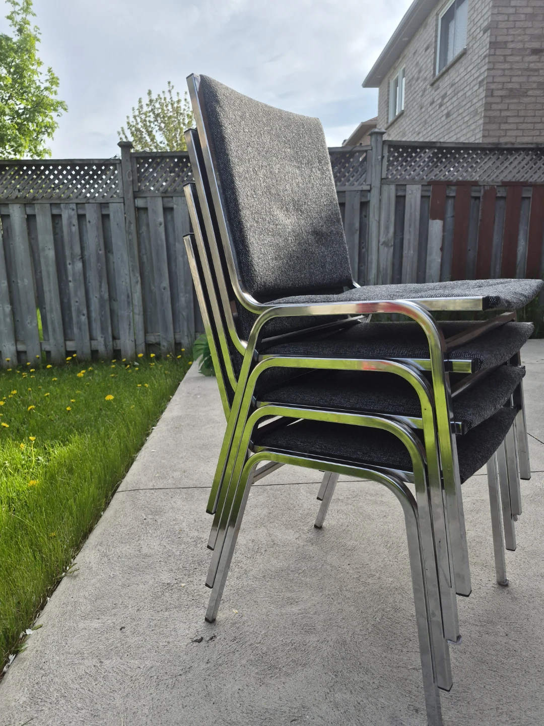 Stackable Upholstered Chairs - Set of 4 - photo 4