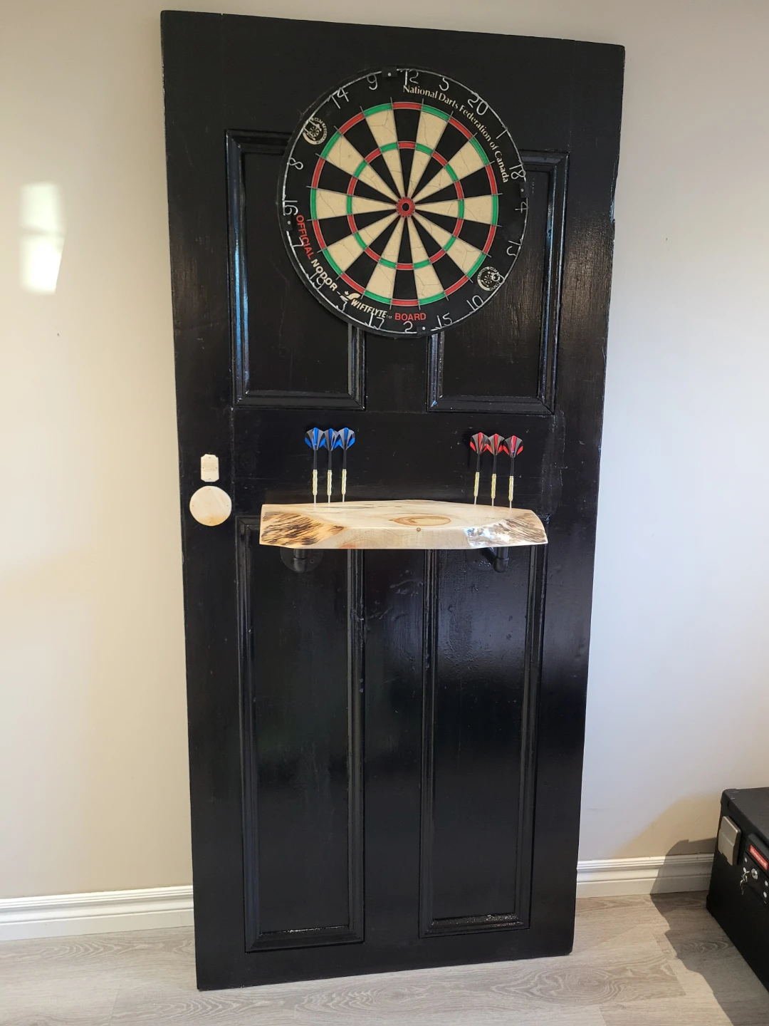 Vintage Door Dart Board and Shelf