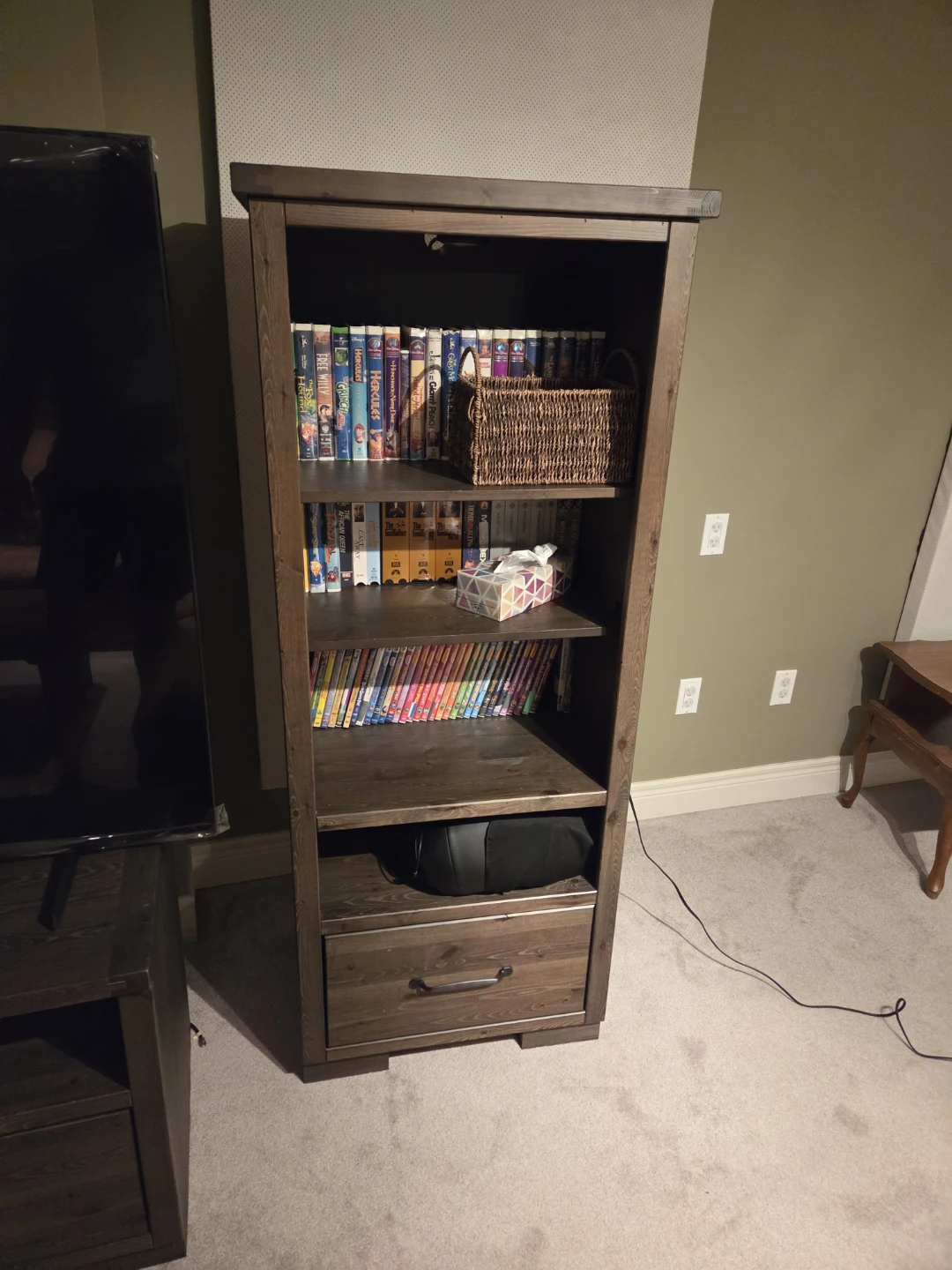 Wooden Bookcase with Drawer - photo 2