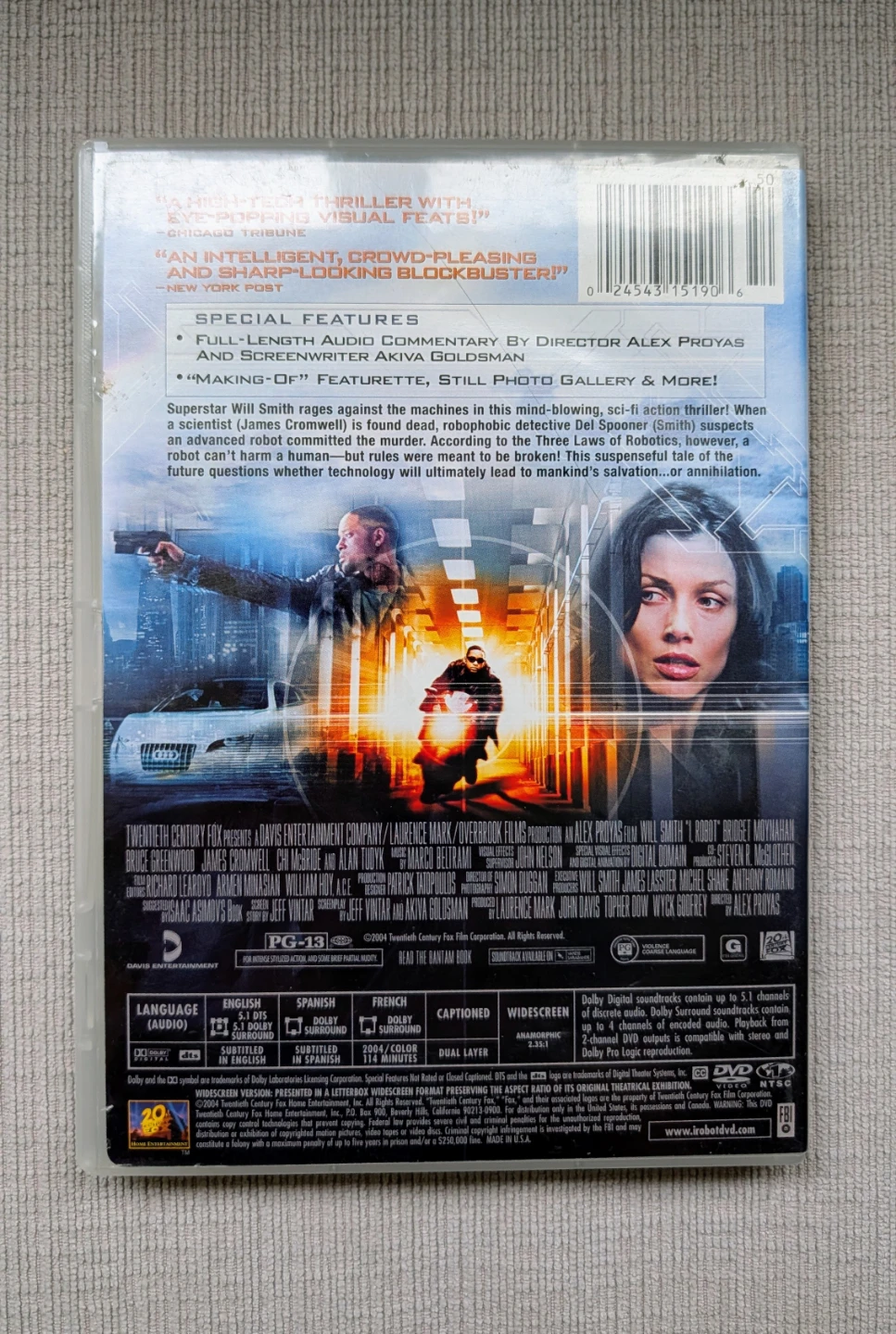 I, Robot DVD Movie - photo 2