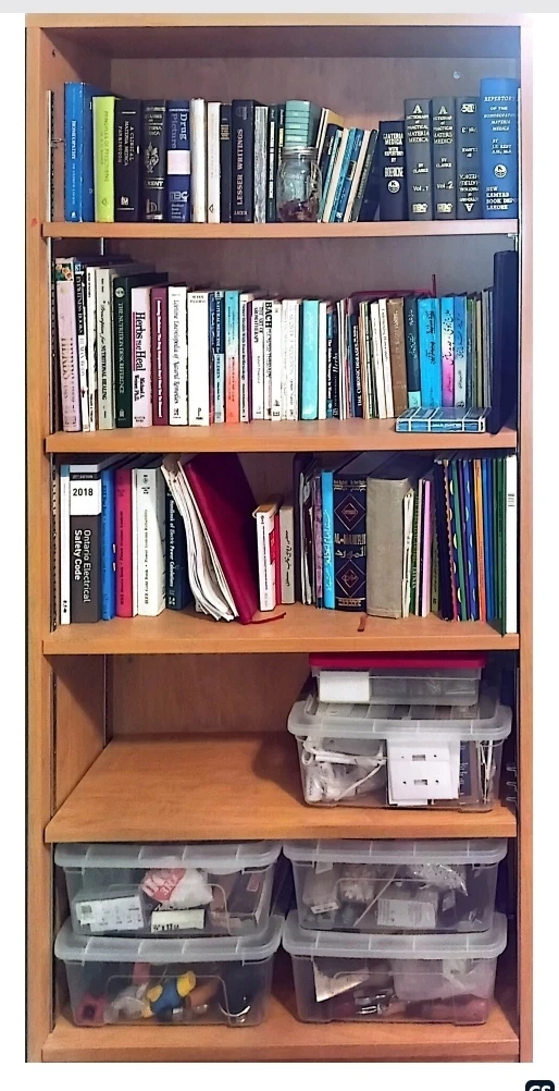 Wooden Bookshelf with Storage Bins